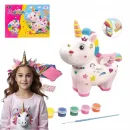 Jednorożec Skarbonka do Malowania z Farbami, Pędzelkiem i Naklejkami – Kreatywny Zestaw dla Dzieci, Prezent DIY